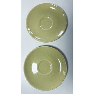 2 MCM Iroquois Casual China Line by Russel Wright Avocado Green Saucer Plate